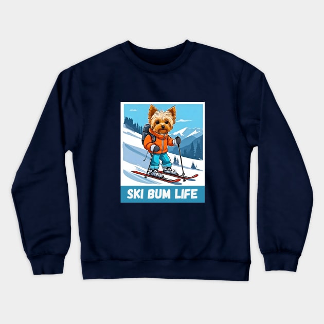 Yorkipoo Ski Bum Crewneck Sweatshirt by Doodle and Things